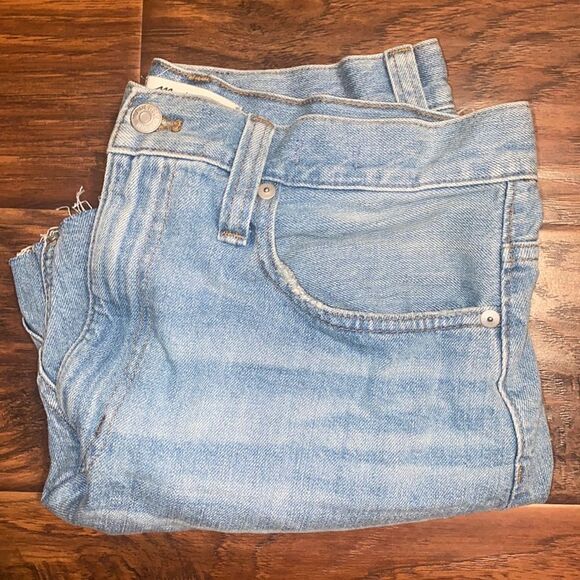 Madewell Rigid Denim A-Line Distressed Raw Hem Denim Skirt Contemporary Boho - Picture 3 of 15